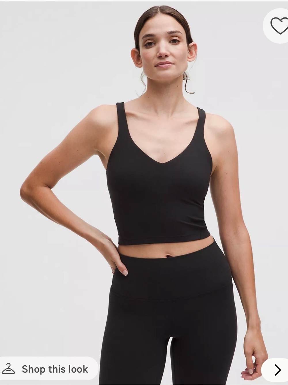 lululemon athletica Black Crop Tank Top